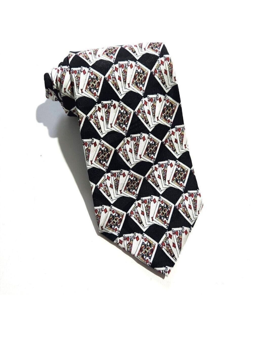 Museum Artifacts Tie Mens Necktie Poker Playing Cards All Silk Handmade